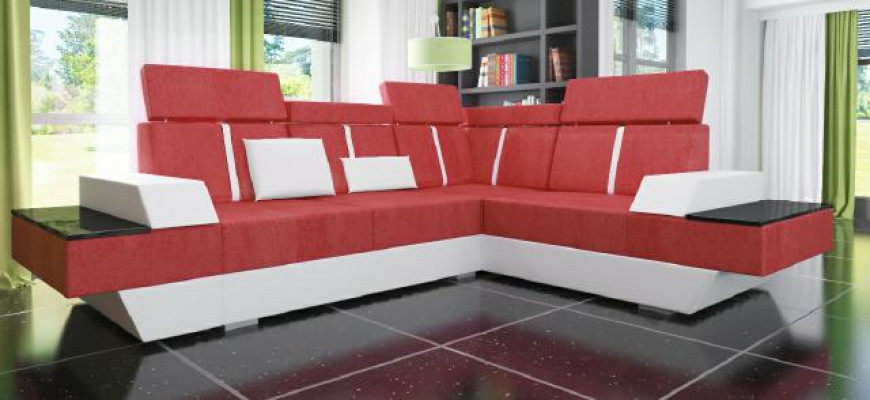 Designer Eckcouch Wunnlandschaft Sofa mat USB Couch Stoff Textil Lieder Patentéiert