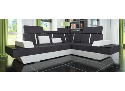 Design Eckcouch + USB Wunnlandschaft Sofa Eckcouch Stoff Lieder Moossfait Neit