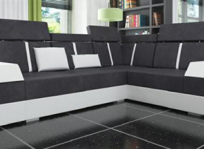Design Eckcouch + USB Wunnlandschaft Sofa Eckcouch Stoff Lieder Moossfait Neit