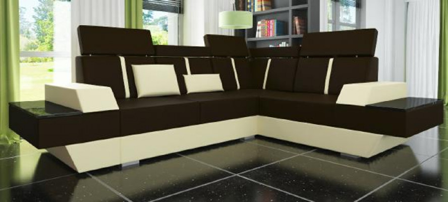 Polster Canapé Sofa mat USB, Eckcanapé Ledercanapé Designer Ledersofa Wunnlandschaft