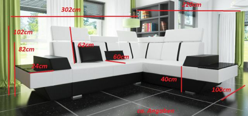 Design Liederdivan USB Wunnlandschaft Polsterdivan Eckdivan Eckcouch Moossgemaach