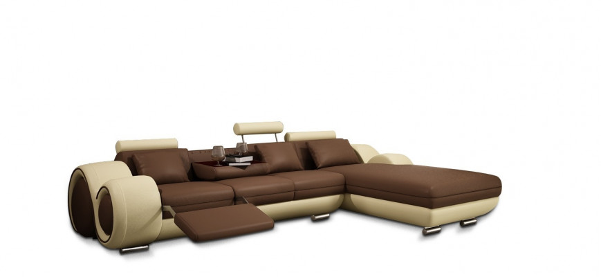 Ledercouch mat USB Wunnlandschaft Eckcouch Eck Garnitur Design Modern Sofa A1163E