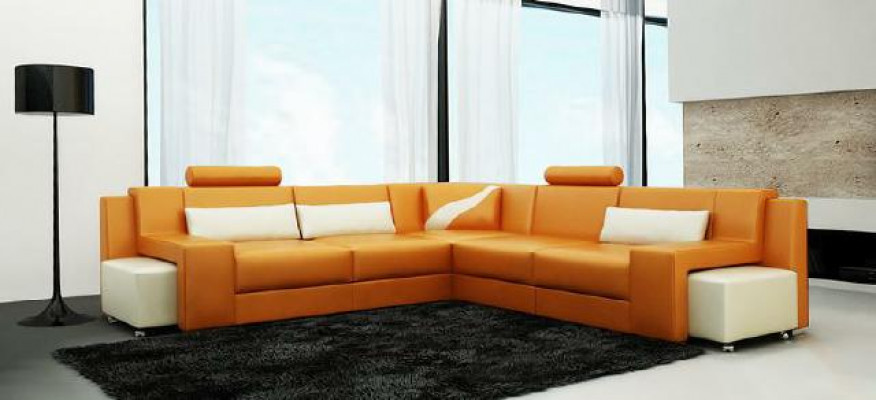 Wohnlandschaft Polster Ecksofa mat USB Garnitur Landschaft Lieder V015B Nei