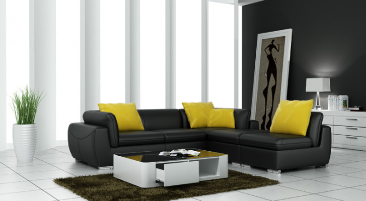 Ledercouch mat USB Wunnlandschaft Eckcouch Eckgarnitur Design Modern Couch F3014