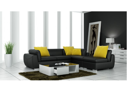Ledercouch mat USB Wunnlandschaft Eckcouch Eckgarnitur Design Modern Couch F3014