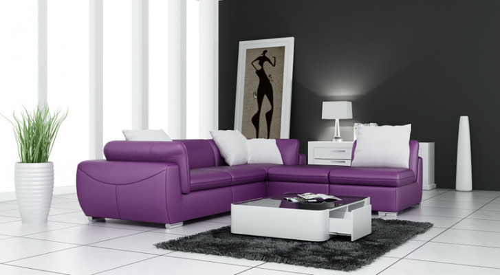 Ledercouch mat USB Wunnlandschaft Eckcouch Eckgarnitur Design Modern Couch F3014