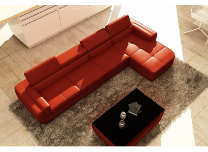 Eckcouch Ledercouch + USB Wohnlandschaft L-Form Couch Polstersëtz Eck Tettau Rout