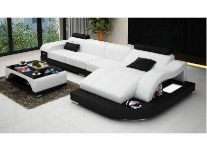 Ecksofa mat USB Polster Eckgarnitur Wunnlandschaft Eckcouch Design Sofa PHM3375