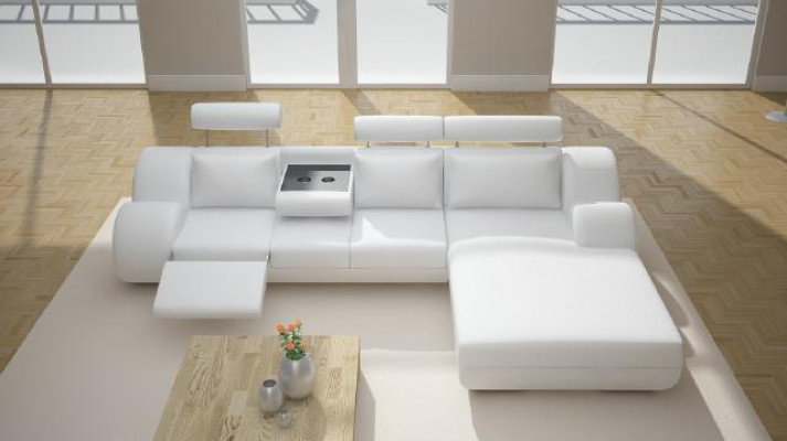 Designer Suite Wunnlandschaft Eckcouch Sofa USB Polstersofa Lieder Canapé Sofa Grom