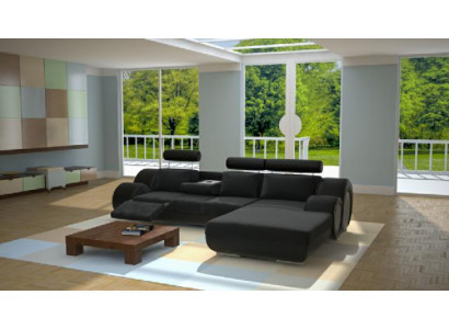 Designer Canapé Sofa Polstersofa Liederkanapé +USB Neie Garnitur Wunnlandschaft Eckcanapé