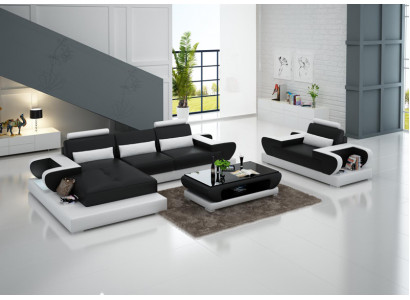 Design XXL Grousst Sofa mat USB, Ecksofa Ledersofa Couch Polstereck Wunnlandschaft