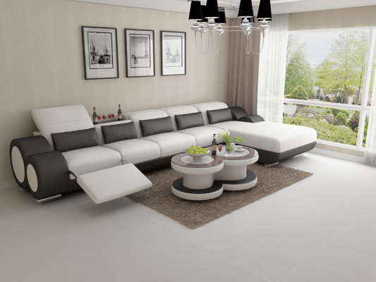 Léiercouch Couch Wunnlandschaft Eckcouch Eck Garnitur Design Modern Sofa mat USB