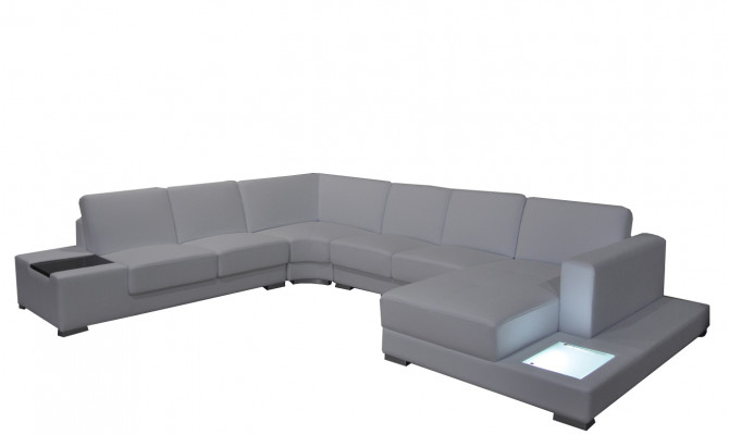 Ledersofa Couch Wunnlandschaft Eckssofa Garnitur Design Modern Sofa U-Form A1110