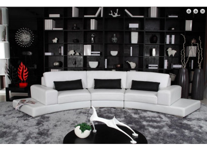 Ledersofa Canapé Wunnlandschaft Ecksofa Eckgarnitur Design Modern Sofa A1130