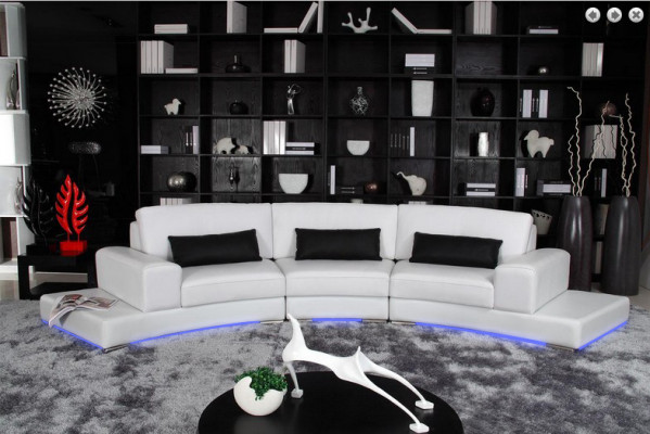 Ledersofa Canapé Wunnlandschaft Ecksofa Eckgarnitur Design Modern Sofa A1130