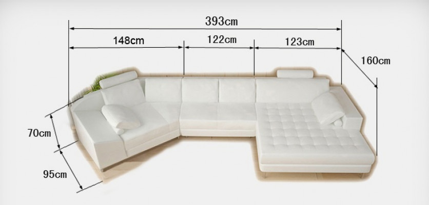 Ledersofa Couch Wunnlandschaft Ecksofa Eck Garnitur Design Modern Sofa A1116