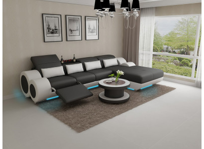 Ledercouch + USB Sofagarnitur Neie Ecksofa Eck Garnitur Design Modern Sofa G8035H