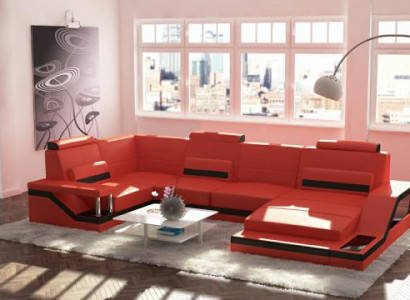 Wunnlandschaft Canapé Eck Ecksofa Garnitur Textil Stoff Lieder Canapéen Canapé mat USB
