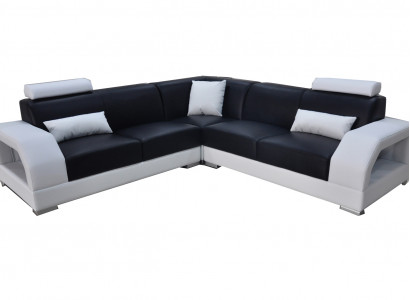 XXL Eckcouch + USB, Lieder Wunnlandschaftsgarnitur Design Modern Sofa L-Form G8001B