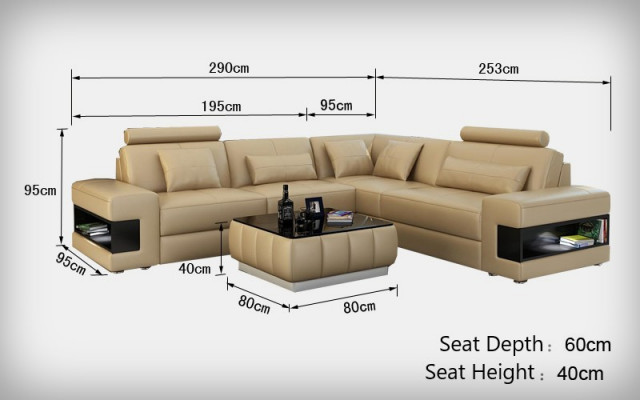 Ledercouch mat USB Wunnlandschaft Eckcouch Eck Garnitur Design Modern Sofa L6014B