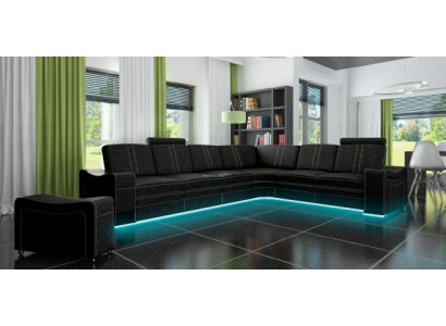 Stoffcouch Sofa Eck Wunnlandschaft Textil Polster Eckcouch Moosschneiderei USB