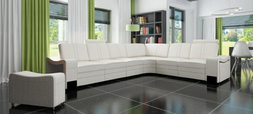 Stoffcouch Sofa Eck Wunnlandschaft Textil Polster Eckcouch Moosschneiderei USB