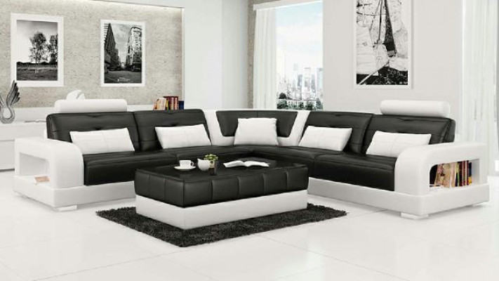 LEDERSOFA SOFA mat USB, ECKSOFA "H2209" SOFAGARNITUR DESIGNER COUCH Moosanfertigung