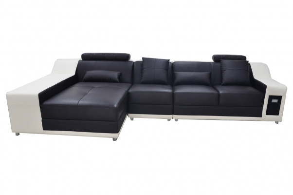Ecke Lieder Modern XXL Canapé Wunnlandschaft Liederkanapé Canapé mat USB, L-Form B2017B