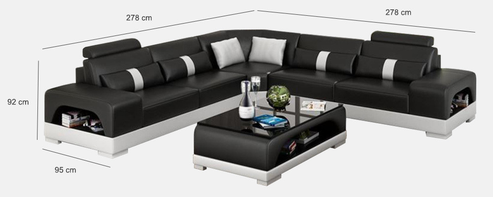Designer Wunnlandschaft Eckssofa Sofa USB Grouss L Form XXL Sëtz Garnitur Sandberg