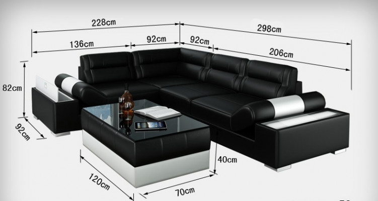 Ledersofa Sofa USB Wunnlandschaft Ecksofa Garnitur Canapé Design Garnitur L6001B