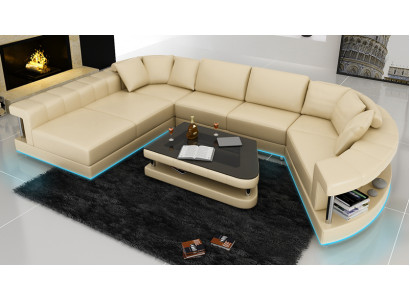 Canapé Ledercanapé Canapé Wohnlandschaft Eckcanapé Eck Garnitur Design Modern