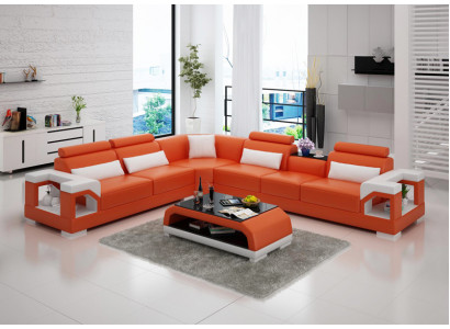 Canapé Ledercanapé Canapé Wohnlandschaft Eck Eckcanapé Modern Design Garnitur