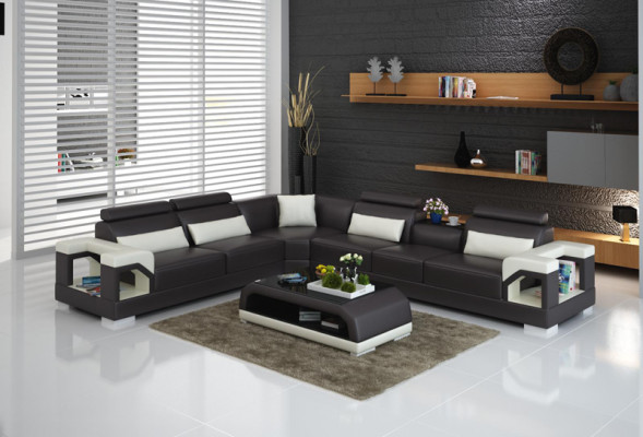 Canapé Ledercanapé Canapé Wohnlandschaft Eck Eckcanapé Modern Design Garnitur