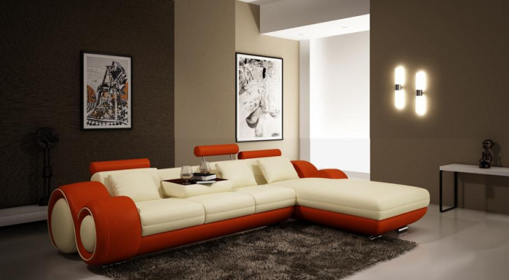 Patentéiert Design Eckcouch BERLINb Sofa + USB Polster Lieder Eck Wunnlandschaft