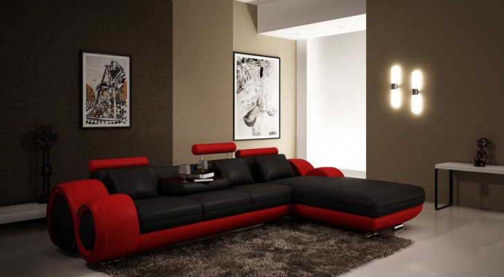 Patentéiert Design Eckcouch BERLINb Sofa + USB Polster Lieder Eck Wunnlandschaft