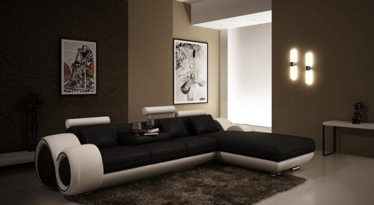 Patentéiert Design Ecksofa Sofa + USB, Polster Lieder Ecke BERLINo Wunnlandschaft