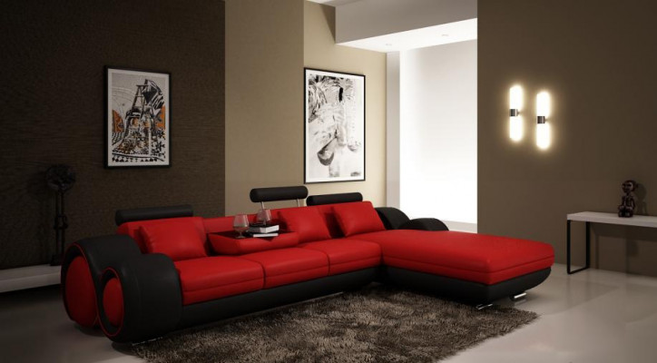 Patentéiert Design Ecksofa Sofa + USB, Polster Lieder Ecke Wunnlandschaft BERLIN
