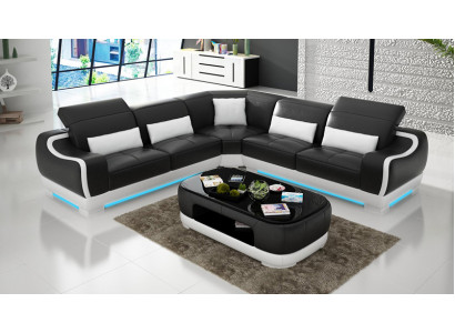 Ledercouch Couch Wunnlandschaft Ecksofa Eck Garnitur Design Moderne Sofa G8025B