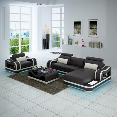 Lieder Canapé Couch Wunnlandschaft Eckcanapé + Fauteuil Eck Garnitur Modern G8030E