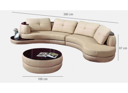 Designer ronnfërmeg USB Ecksofa Wunnlandschaft Rondsofa Ledersofa Canapé Sofa U-Form