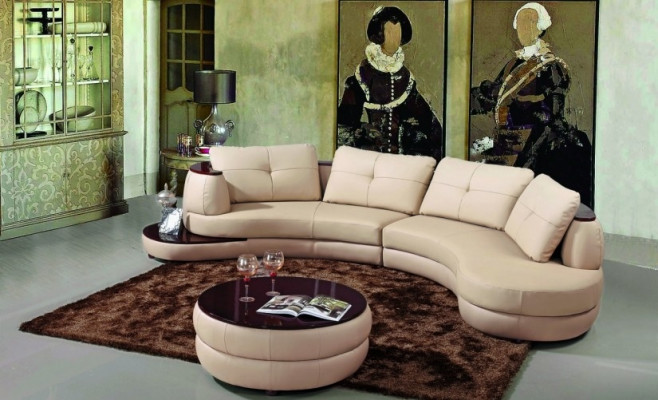 Designer ronnfërmeg USB Ecksofa Wunnlandschaft Rondsofa Ledersofa Canapé Sofa U-Form