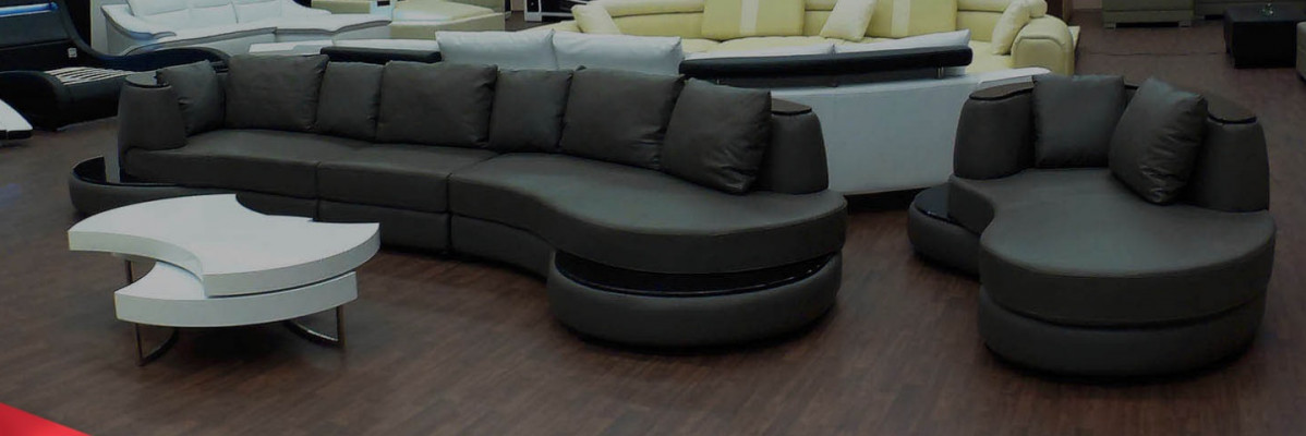 Designer ronnfërmeg USB Ecksofa Wunnlandschaft Rondsofa Ledersofa Canapé Sofa U-Form
