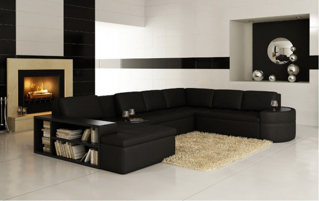 Modern Ecksofa + USB Couch Polster Lieder Design Sofa Garnitur Wunlandschaft Nei