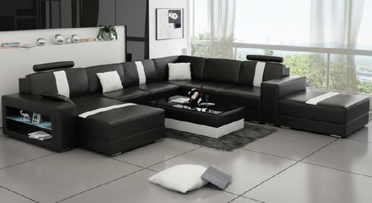 Ecksofa Polster +USB Designer Sofa Canapé Modern Sofas U-Form Lieder Eckgarnitur