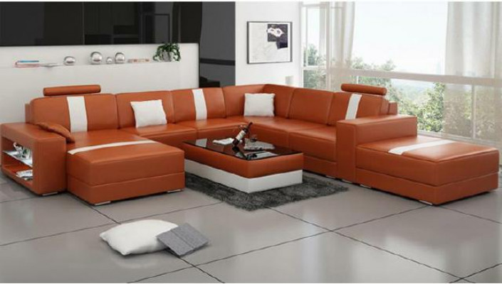 Ecksofa Polster +USB Designer Sofa Canapé Modern Sofas U-Form Lieder Eckgarnitur