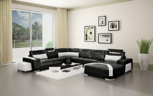 Ecksofa mat USB, Polster Wunnlandschaft Couch Sofa Wunnlandschaft U-Form Sëtz Eck