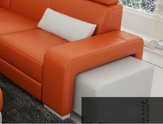 Eckcouch Polster Designer Sofa Eckgarnitur Couch Modern Sofas U Form Lieder +USB