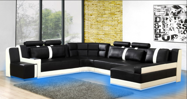 Ecksofa Wohnlandschaft + USB Polster Eckgarnitur Design Canapé Modern Lieder Sofa