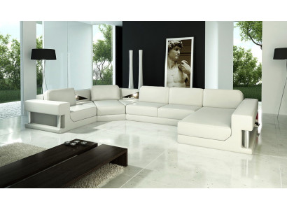 Moderne Lieder Eckcouch Wohnlandschaft + USB Polster Eckgarnitur Design Canapé