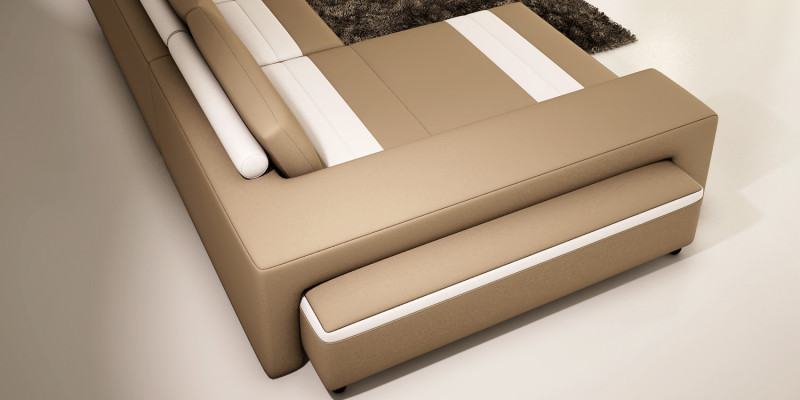 Wunnlandschaft Ecksofa mat LED & USB Sofa Polster Canapé Garnitur U Form Lieder